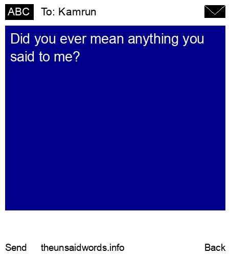 unsent message to Kamrun