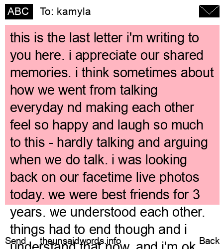 unsent message to kamyla