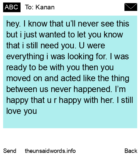 unsent message to Kanan