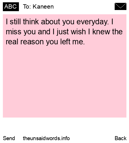 unsent message to Kaneen