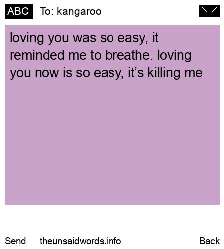 unsent message to kangaroo