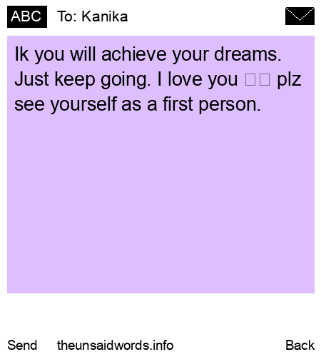 unsent message to Kanika