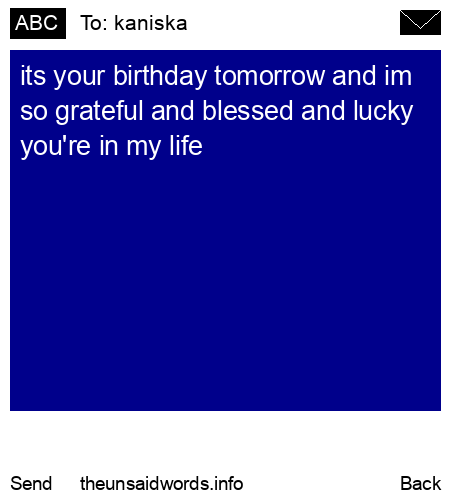 unsent message to kaniska