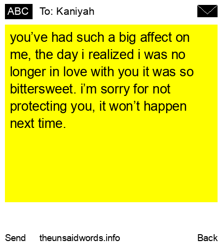 unsent message to Kaniyah