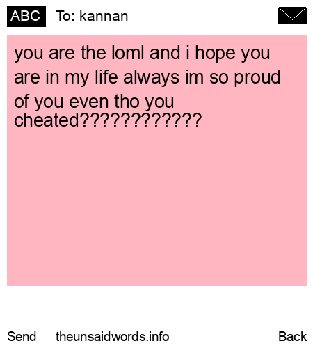 unsent message to kannan