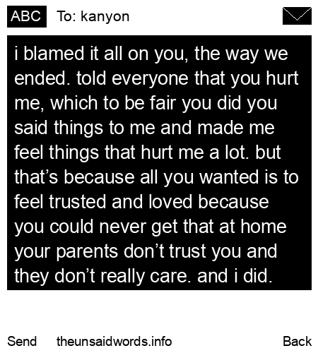 unsent message to kanyon