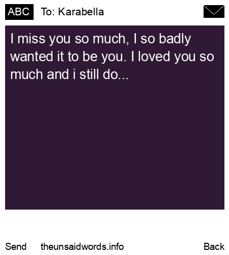 unsent message to Karabella