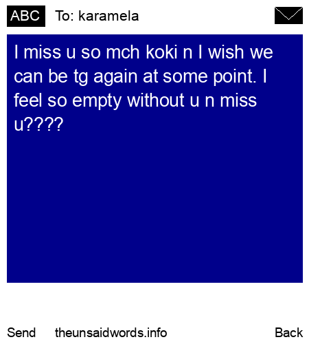 unsent message to karamela