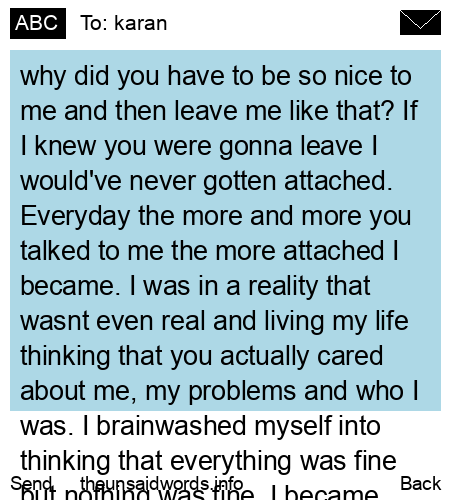 unsent message to karan