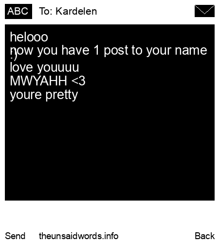 unsent message to Kardelen