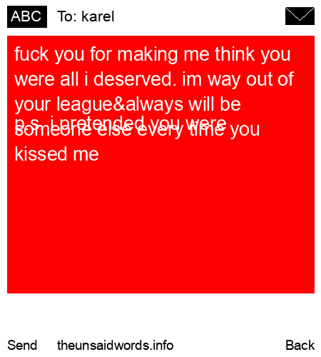 unsent message to karel