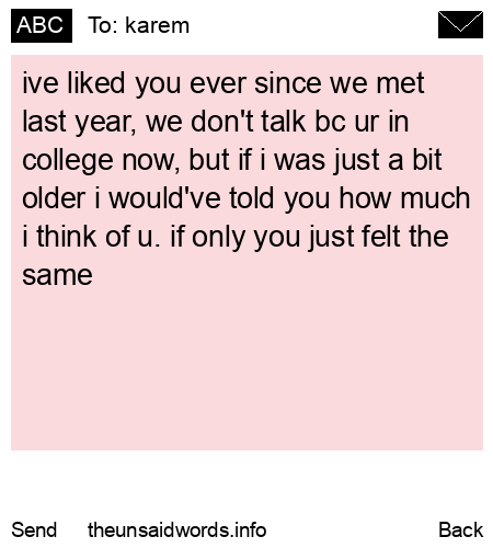 unsent message to karem