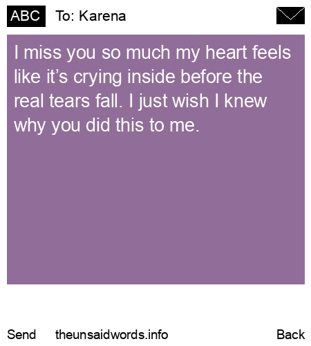 unsent message to Karena