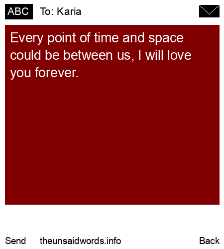 unsent message to Karia