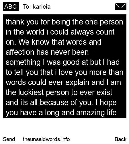 unsent message to karicia