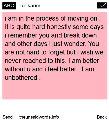 unsent message to karim