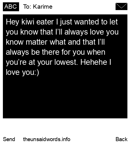 unsent message to Karime