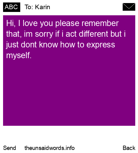 unsent message to Karin