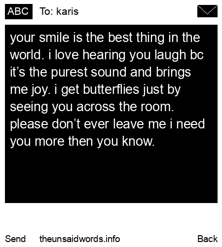 unsent message to karis
