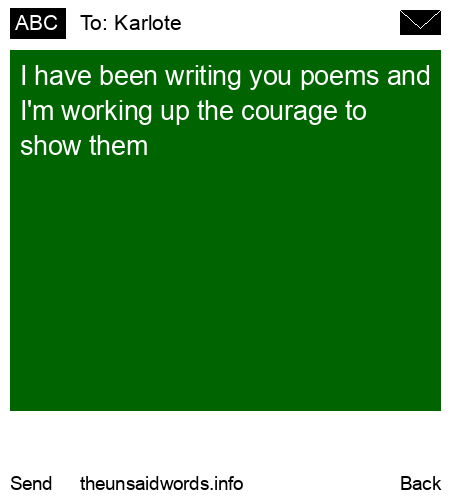 unsent message to Karlote