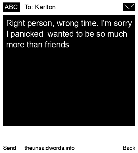 unsent message to Karlton