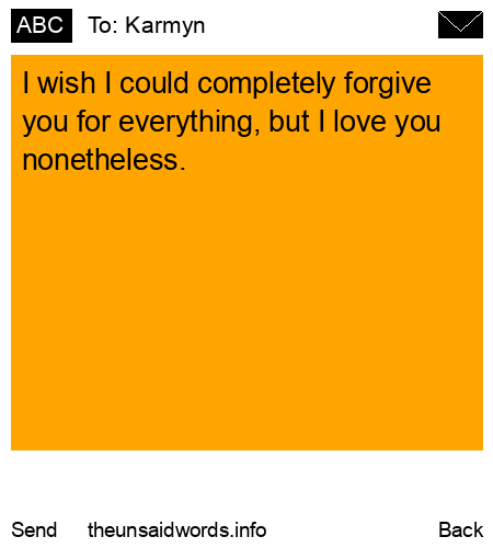 unsent message to Karmyn 