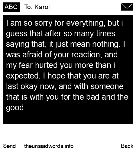 unsent message to Karol