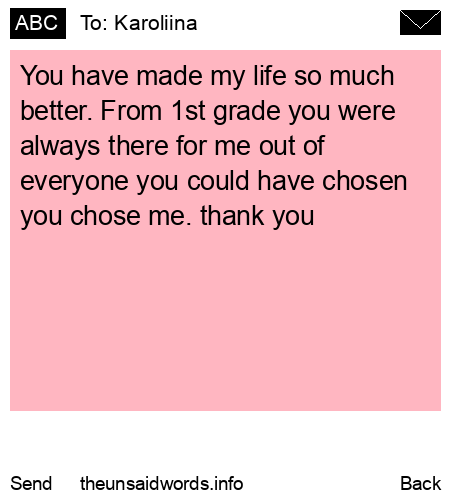 unsent message to Karoliina