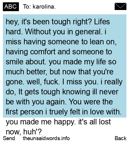 unsent message to karolina.