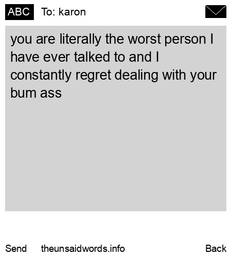 unsent message to karon