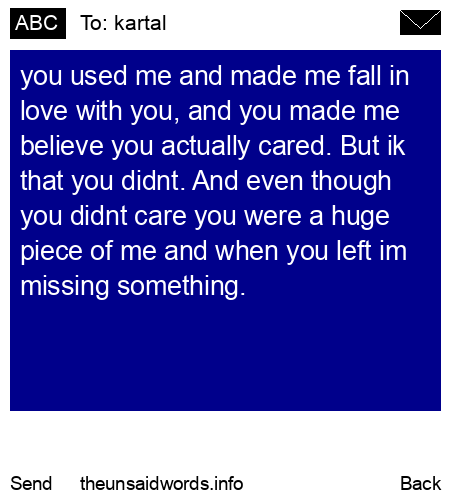 unsent message to kartal