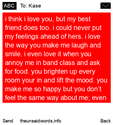 unsent message to Kase