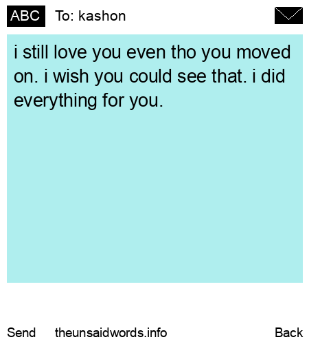 unsent message to kashon