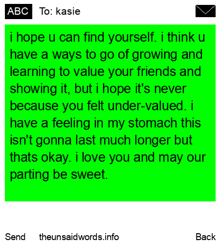 unsent message to kasie