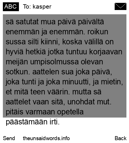unsent message to kasper