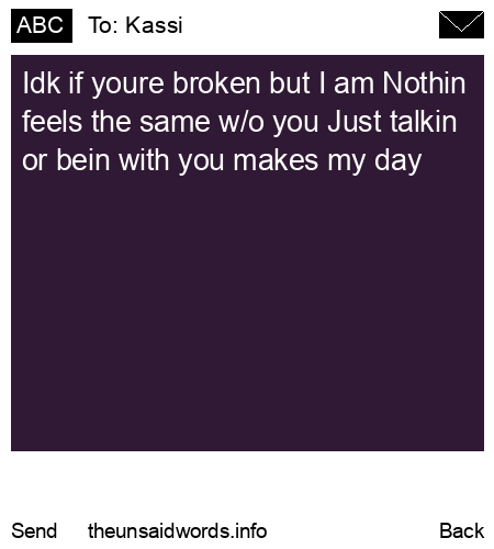 unsent message to Kassi