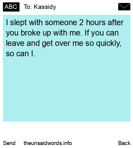 unsent message to Kassidy