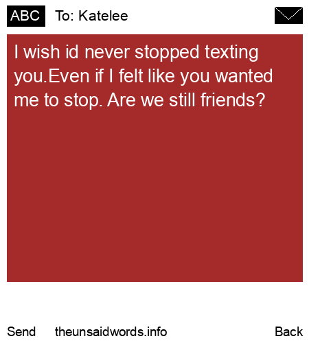 unsent message to Katelee