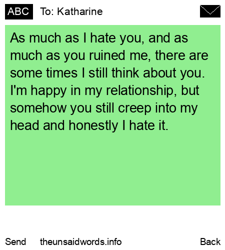 unsent message to Katharine