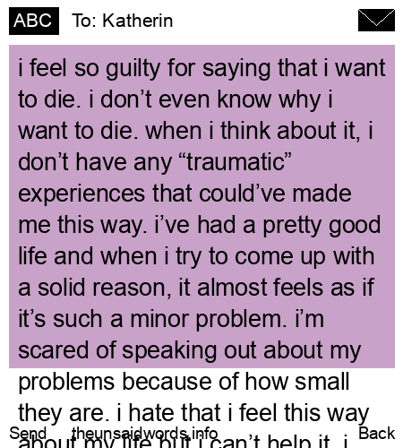 unsent message to Katherin