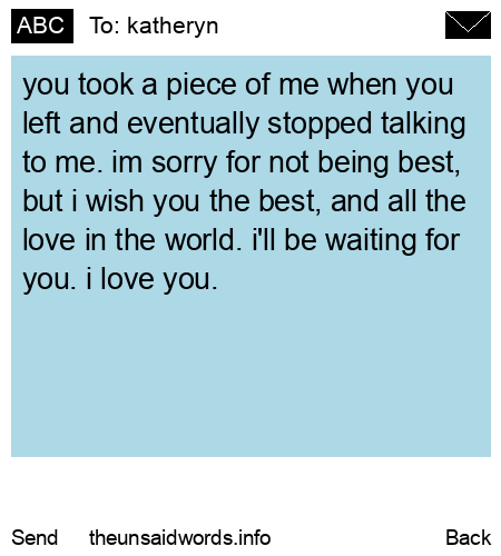 unsent message to katheryn