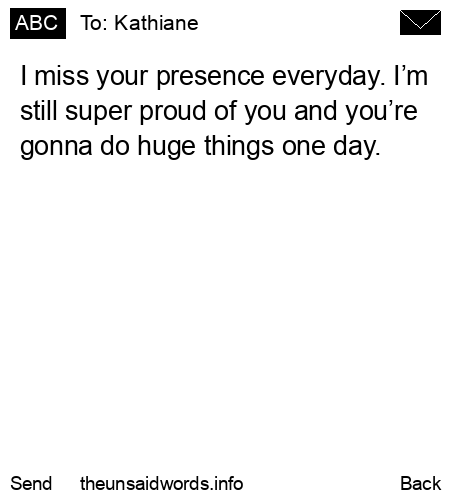 unsent message to Kathiane 