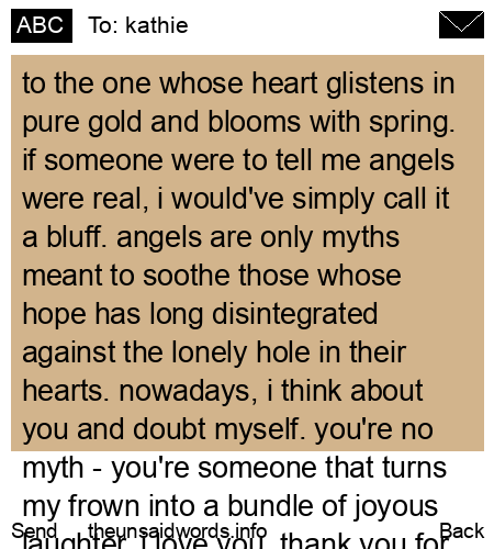 unsent message to kathie