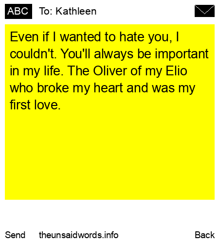 unsent message to Kathleen