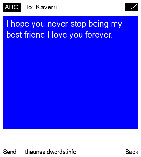 unsent message to Kaverri