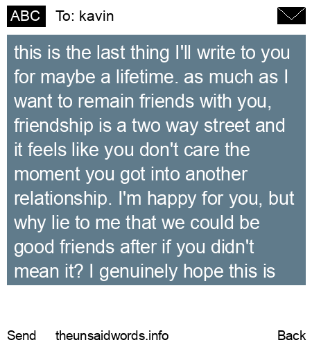 unsent message to kavin
