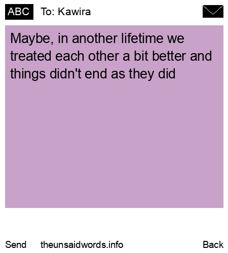 unsent message to Kawira