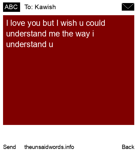 unsent message to Kawish