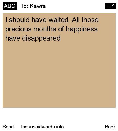 unsent message to Kawra