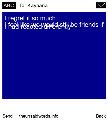 unsent message to Kayaana